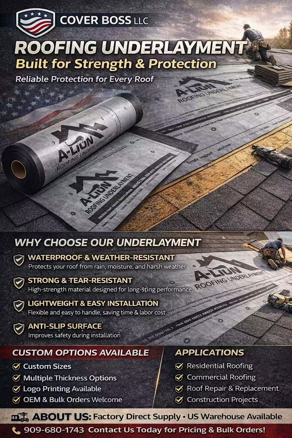 A-LION Roofing Underlayment – Synthetic Waterproof Shield